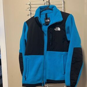 The North Face , Turquoise and Black Puffer Jacket